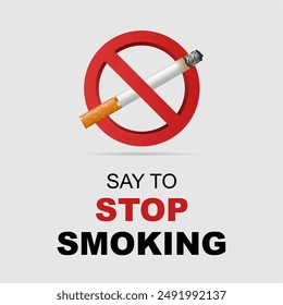 no smoking sign or icon. ban on smoking banner for social media post. no smoking awareness campaign, say no to smoking banner with cigarette ban sign