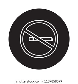 no smoking sign icon with black background