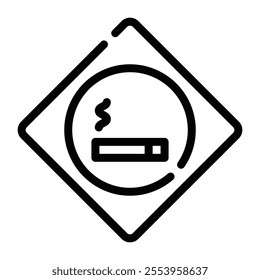 No smoking sign icon, perfect for health, safety, and prohibition designs. Suitable for public and workplace themes.