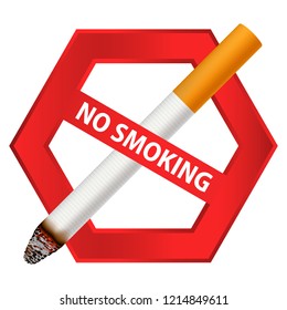 No smoking sign icon. Realistic illustration of no smoking sign vector icon for web design isolated on white background