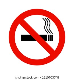 No smoking sign icon in red crossed circle on a white background