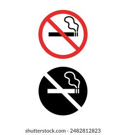 No Smoking Sign Icon Set Vector Design.