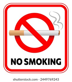 No smoking sign icon. Stop cigarette symbol. Vector illustration