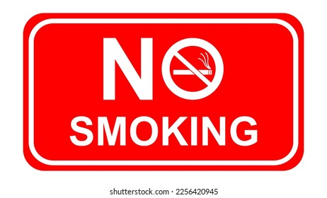 No smoking sign icon symbol red white typography design vector illustration