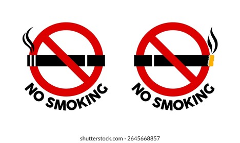 No smoking sign icon. No tobacco sign.