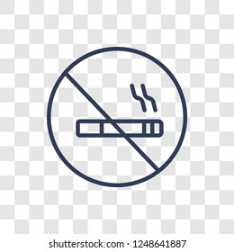 No smoking sign icon. Trendy linear No smoking sign logo concept on transparent background from Traffic Signs collection