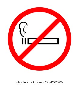 no smoking sign icon, vector no smoke sign red circle line illegal icon, flat design, stop sign icon, no sign icon, 