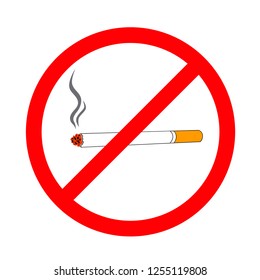 no smoking sign icon, vector no smoke cigarette sign red circle line illegal icon, flat design, stop sign icon, no sign icon, 