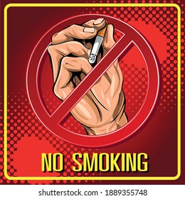 No smoking sign illustration comic vector cartoon