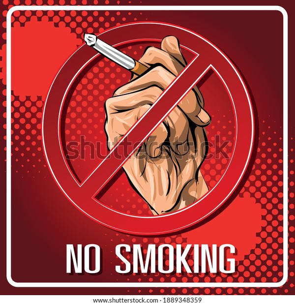 No Smoking Sign Illustration Comic Vector Stock Vector (royalty Free 