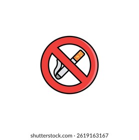 No smoking sign illustration. No smoking icon