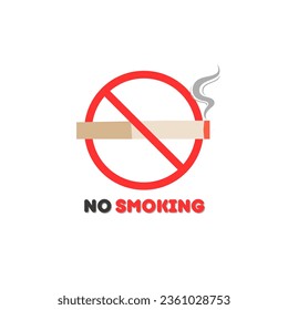 No Smoking Sign Illustration for printing or document. A simple flat vector illustration.