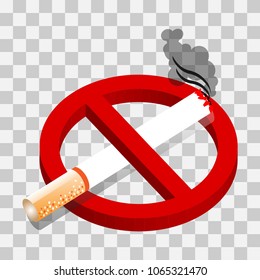 No smoking sign  isolated on transparent background.