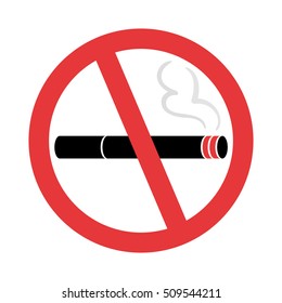  "No smoking" sign isolated on white background. Vector illustration