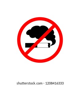 No smoking sign. Isolated vector pictogram. Tabacco free zone