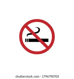 No se aísla el cartel de no fumar. Ilustración vectorial.