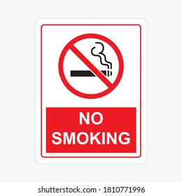 No smoking sign Letter size vector 