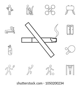 No smoking sign line icon. Detailed set of gym and fitness icons. Premium quality graphic design. One of the collection icons for websites, web design, mobile app on white background