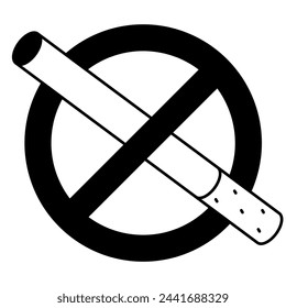 No smoking sign line icon. World no tobacco day concept.