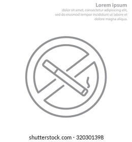 No smoking sign line icon.  vector