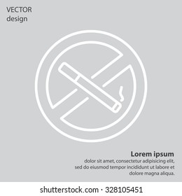 No smoking sign line icon.  vector