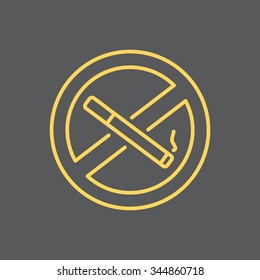 No smoking sign line icon.  vector