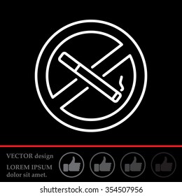 No smoking sign line icon.  vector