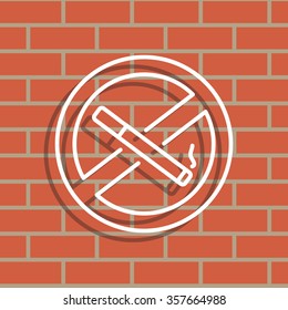 No smoking sign line icon.  vector