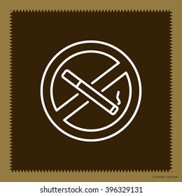 No smoking sign line icon.  vector