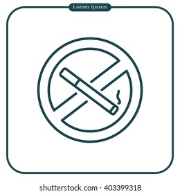 No smoking sign line icon.  vector