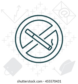 No smoking sign line icon. 