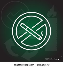 No smoking sign line icon. 