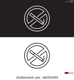 No smoking sign line icon. 