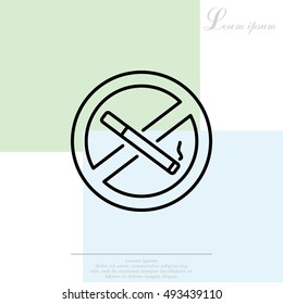 No smoking sign line icon. 
