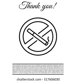 No smoking sign line icon. 