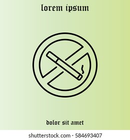 No smoking sign line icon. 