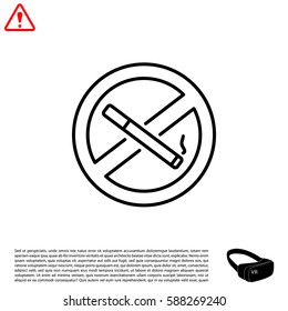 No smoking sign line icon. 