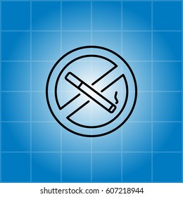 No smoking sign line icon. 