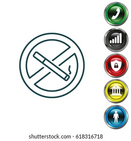 No smoking sign line icon. 