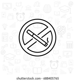 No smoking sign line icon. 