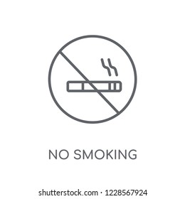 No smoking sign linear icon. Modern outline No smoking sign logo concept on white background from Traffic Signs collection. Suitable for use on web apps, mobile apps and print media.