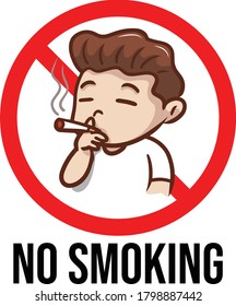 No smoking sign with a man illustration