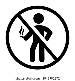 No smoking sign with man on white background.