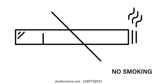 No Smoking Sign, Minimalist Line Art Icon