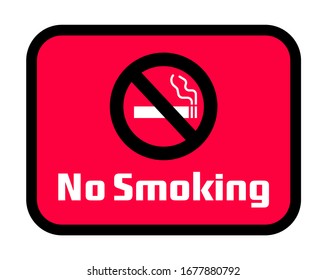 No smoking sign on Red background