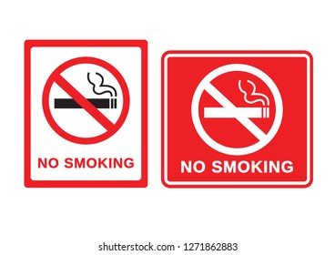 No Smoking Sign On White Background. Vector Illustration.