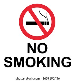 No smoking sign on white background