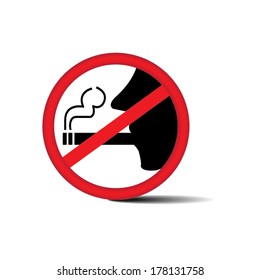 No smoking sign on white background - Vector.
