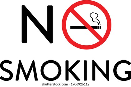 No smoking sign on white background