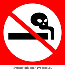 No smoking sign on white red background